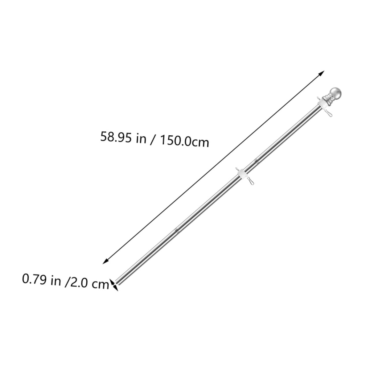 2 Pieces 1.5m Stainless Steel Flagpole L842