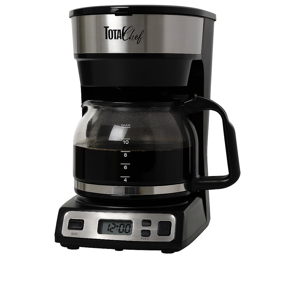 Programmable Coffee Maker Stainless Steel 12-Cup Glass Carafe Black/Gray E346740