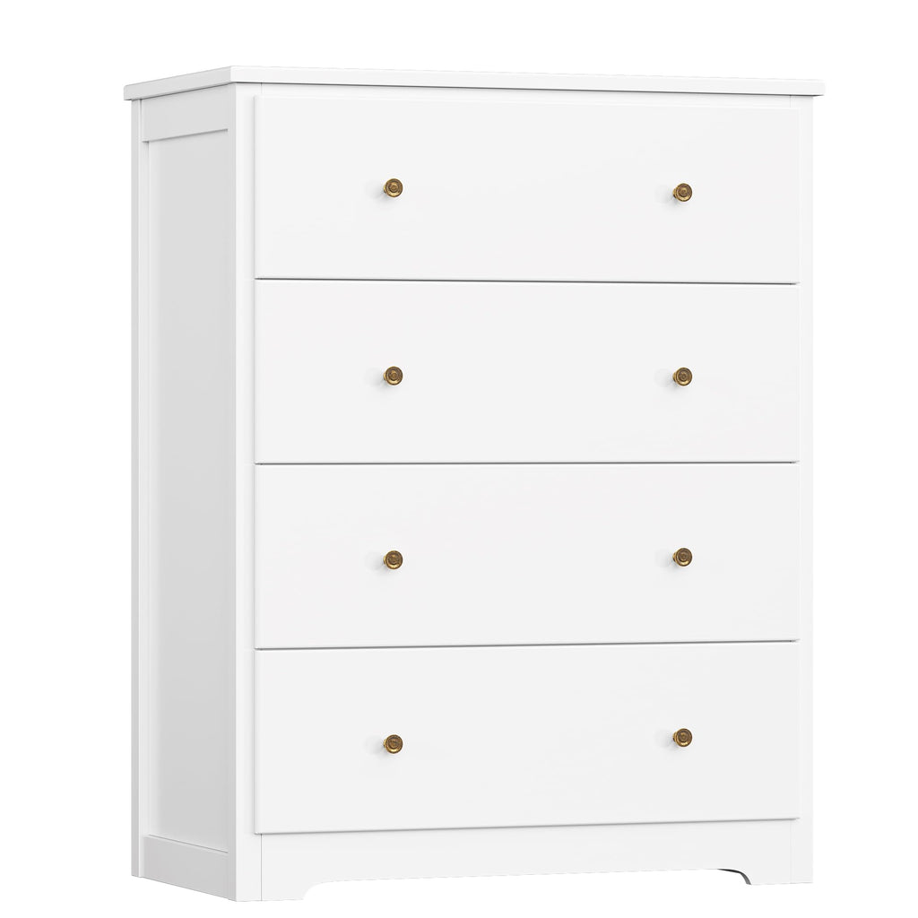 White 4 Drawer Wood Dresser Z7114