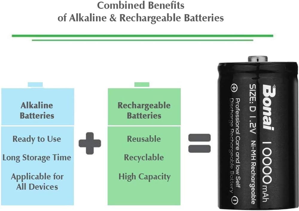 Rechargeable D Batteries 4 Pack O8552