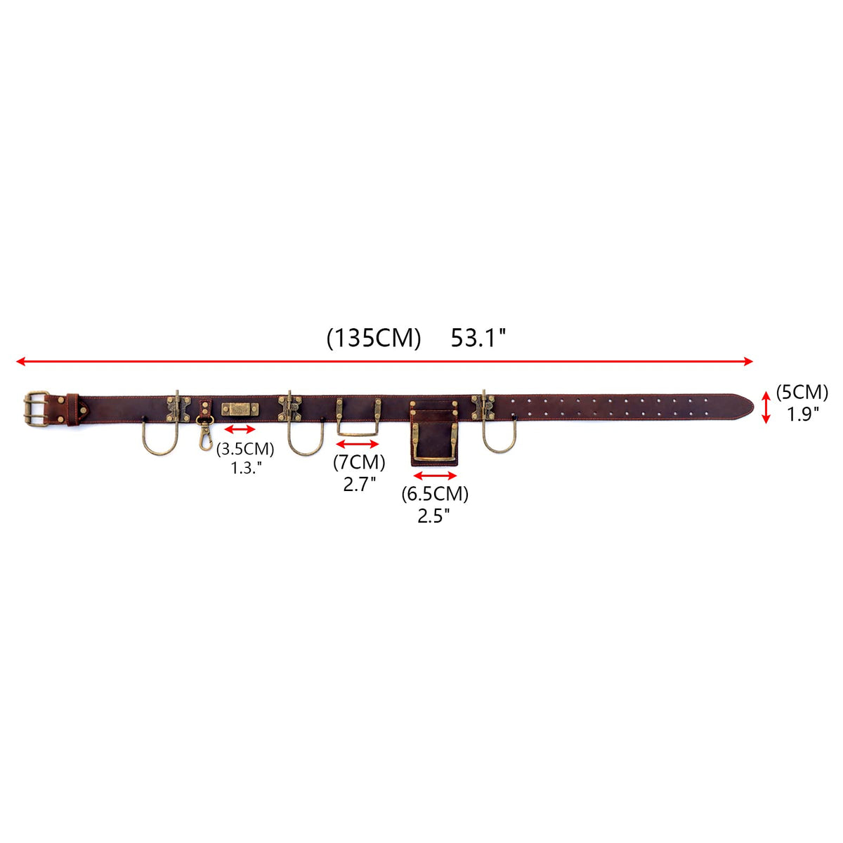 Adjustable Tool Belt with 2 Tool Pocket F178873