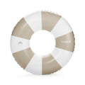 Vintage Tan Stripe Pool Tube Float with Cup Holder J848