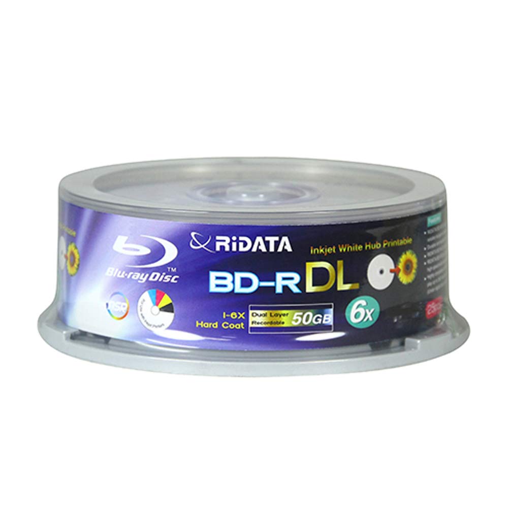 100 Pack BD-R DL Dual Layer 6X 50GB White Inkjet Printable Disc T487659
