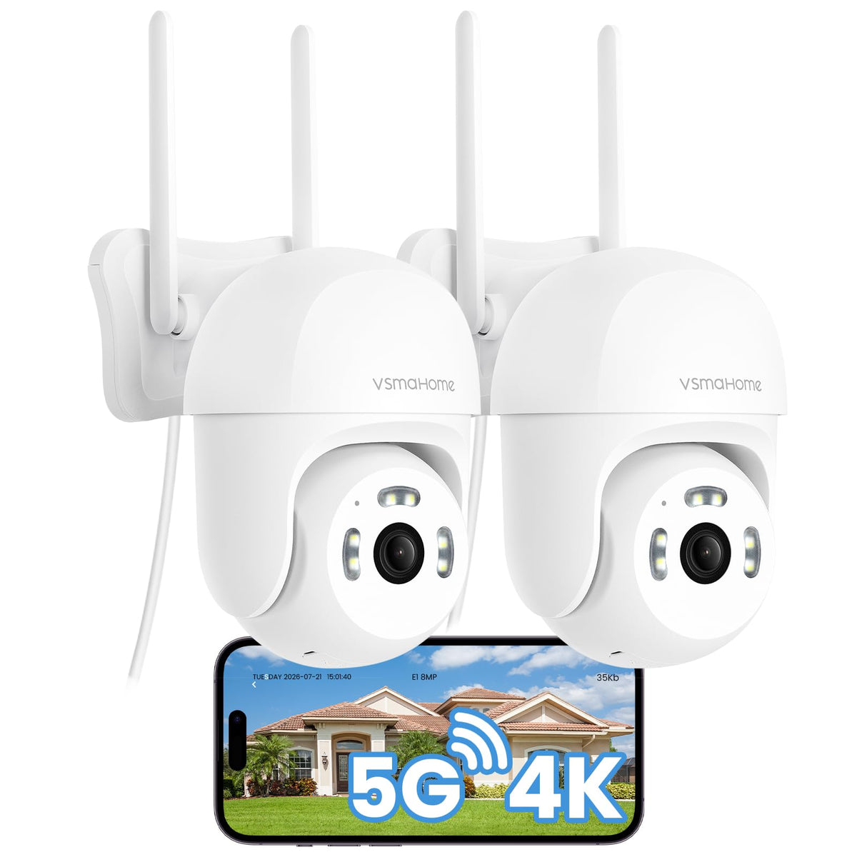 4K 8MP WiFi Outdoor Security Camera 2 PCS H543154