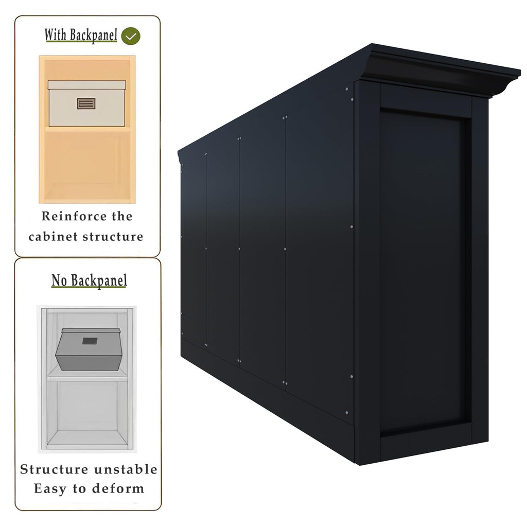 Black 8-Cube Open Bookcase with 2-Tier Low Cabinet U74791