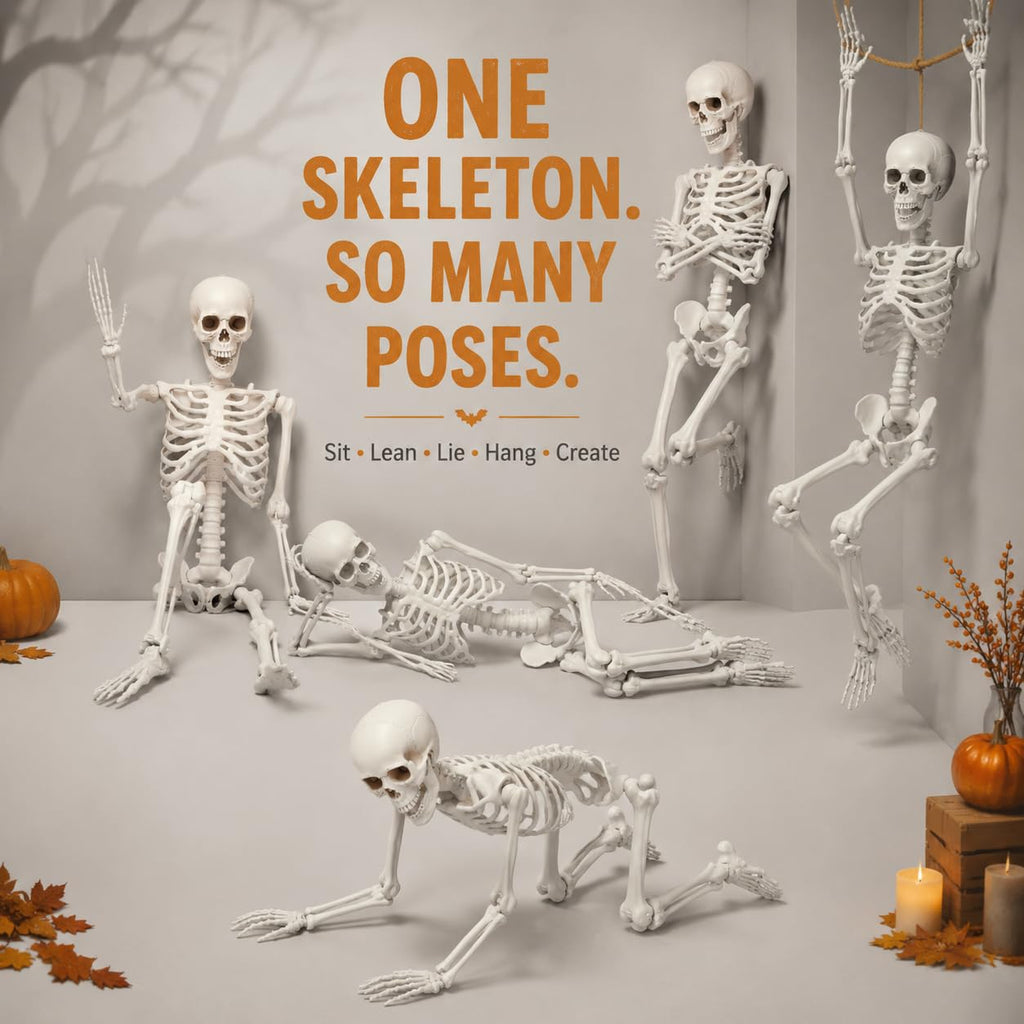 Life Size Posable Full Body Skeleton with Movable Joints and Hanging Loop J784983