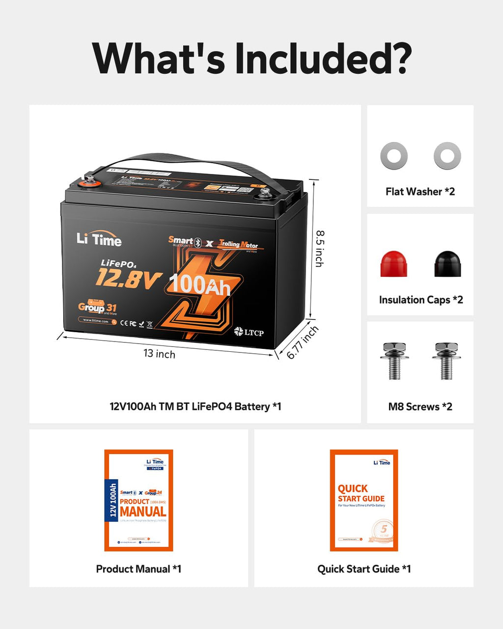 12V 100Ah LiFePO4 Trolling Motor Battery E794043