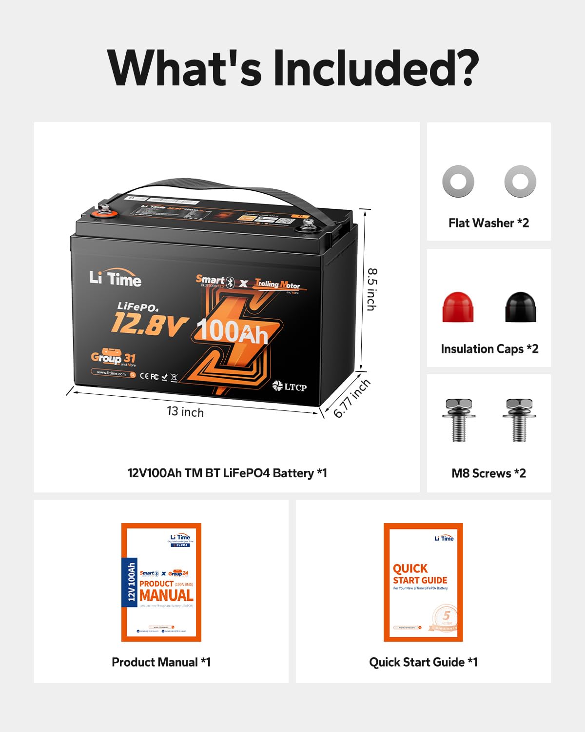 12V 100Ah LiFePO4 Trolling Motor Battery E794043
