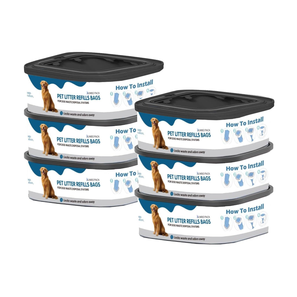 6 Pack Jumbo Square Refills Pet Waste Bags Q434884
