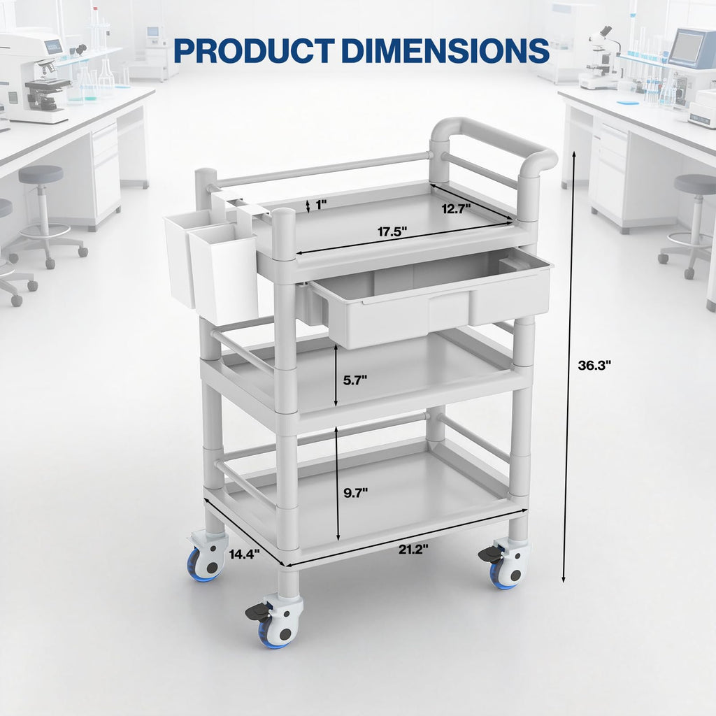 Medical Mobile Trolley Cart 3 Tier X7168
