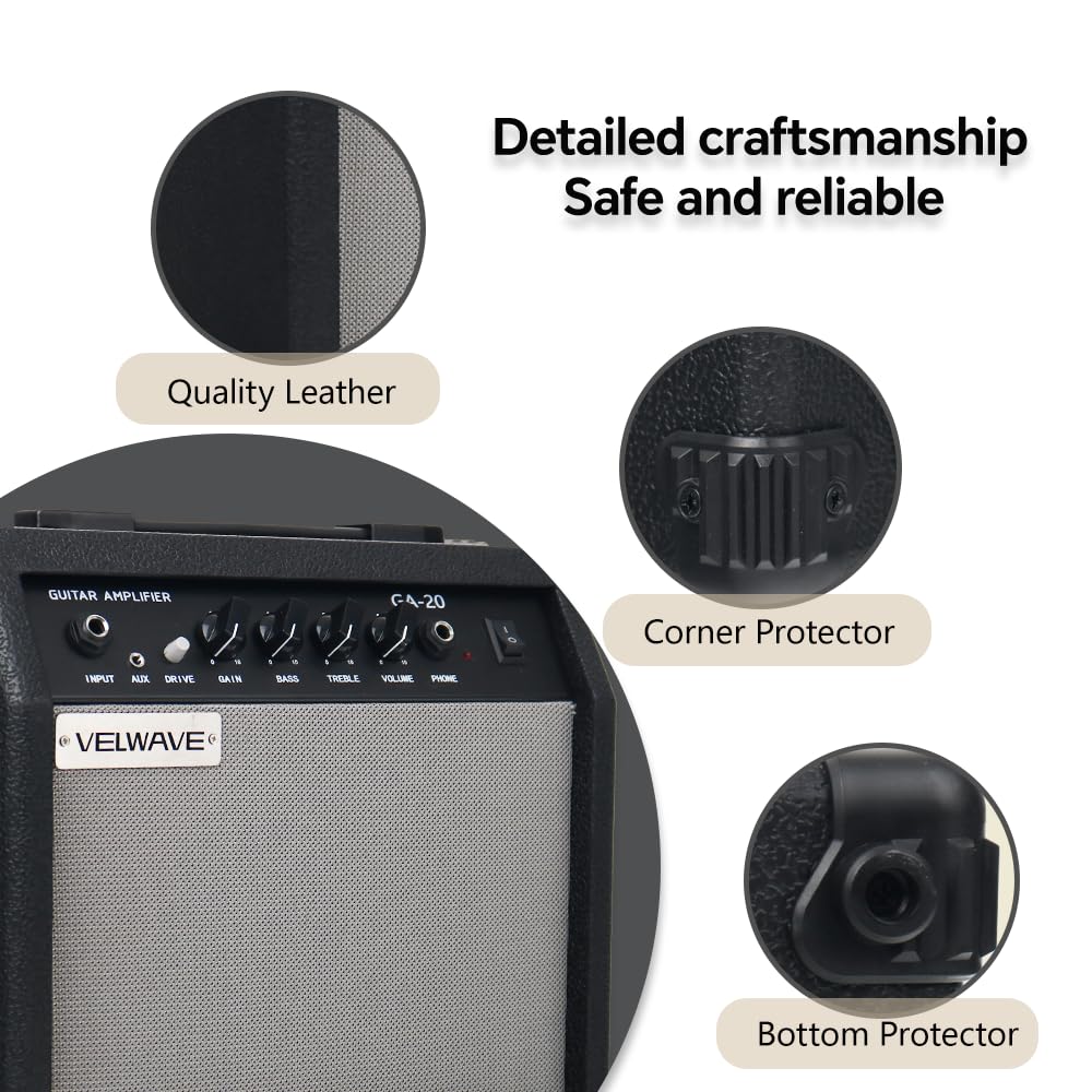20W Black Portable Electric Guitar Amplifier I38069