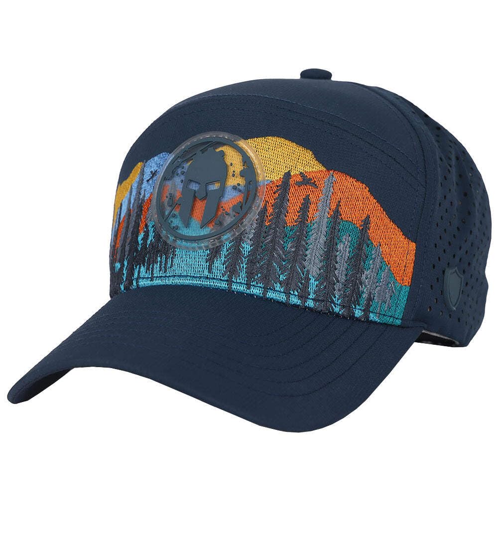 Navy Aqua Trucker Hat B616