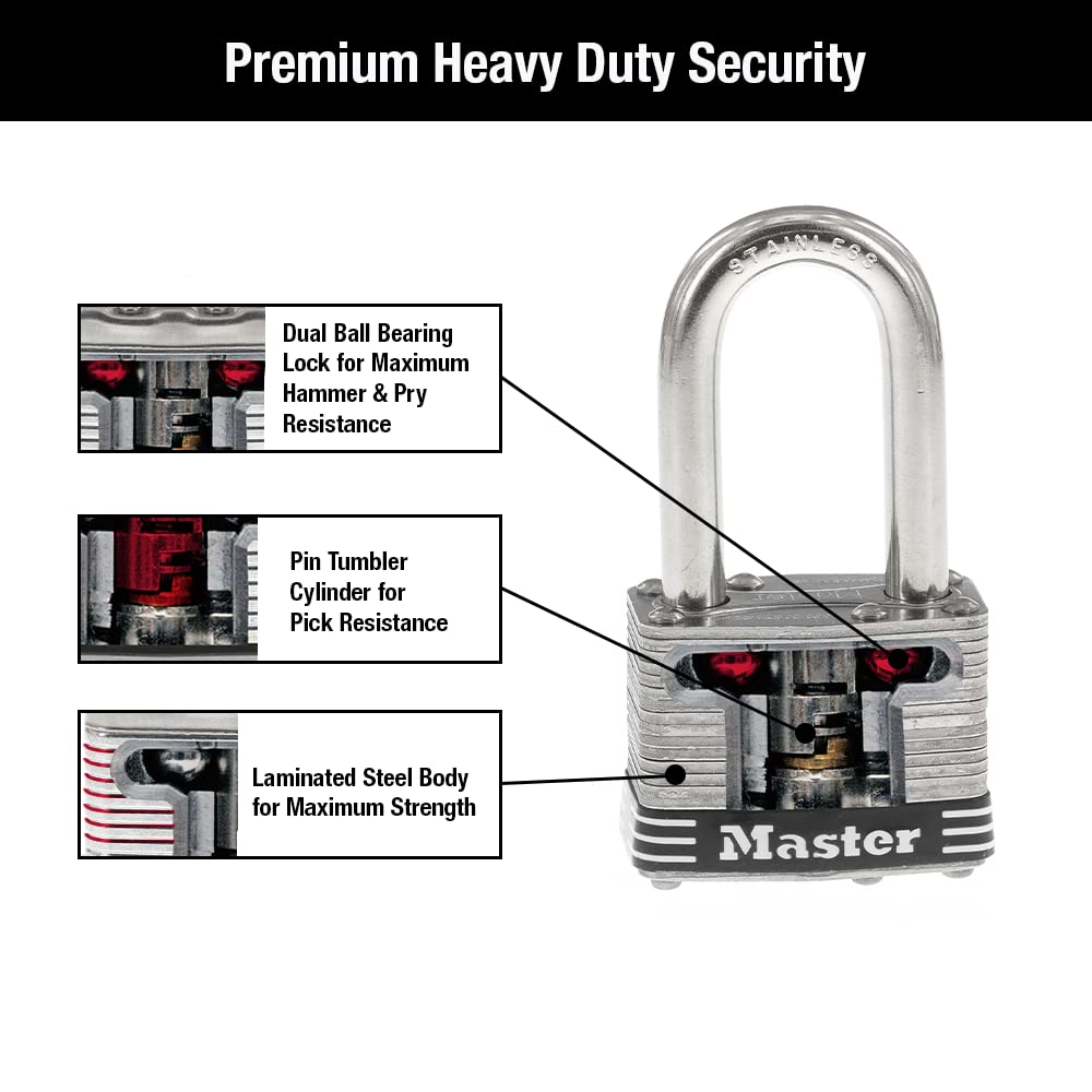 Stainless Steel Keyed-Alike Padlock 4 Pack Y3234