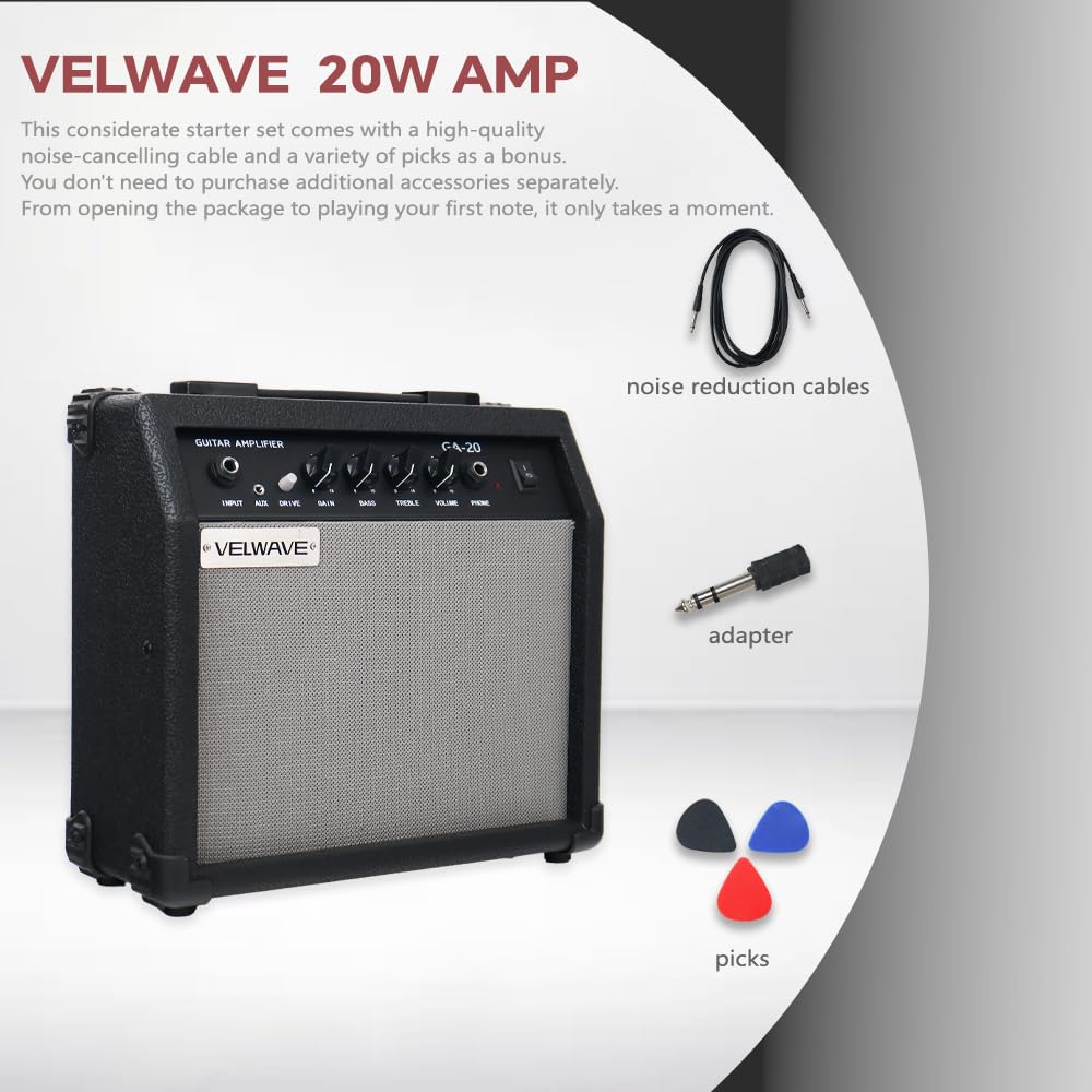 20W Black Portable Electric Guitar Amplifier I38069