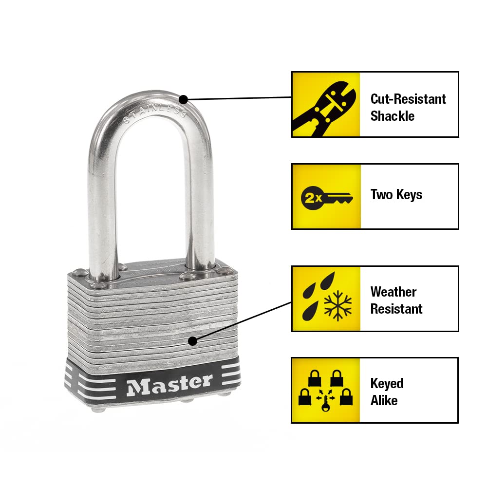 Stainless Steel Keyed-Alike Padlock 4 Pack Y3234