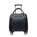 Leather Expandable Spinner Underseat Carry On Luggage U10538