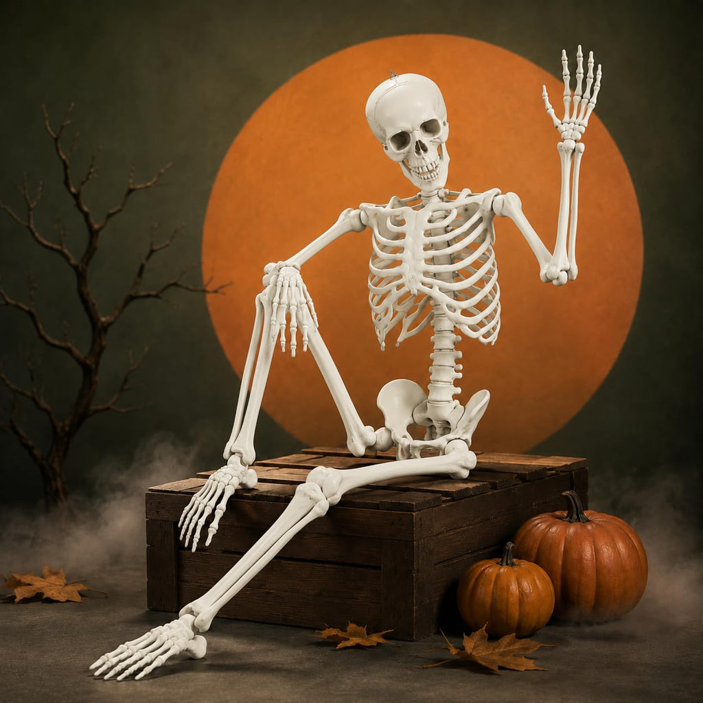 Life Size Posable Full Body Skeleton with Movable Joints and Hanging Loop J784983