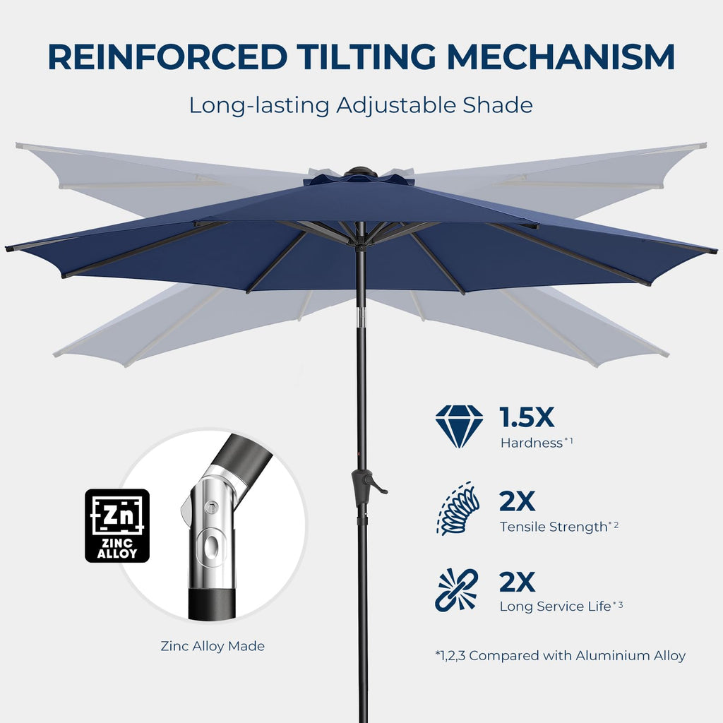 9FT Outdoor Patio Umbrella Navy Blue N22166