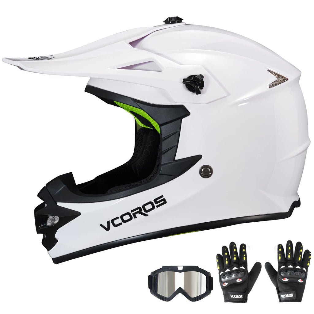 Kids Dirt Bike Helmet Set with Goggles Gloves T450