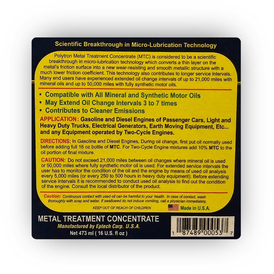 Metal Treatment Concentrate Oil Additive 1/2 Qt Bottle V663
