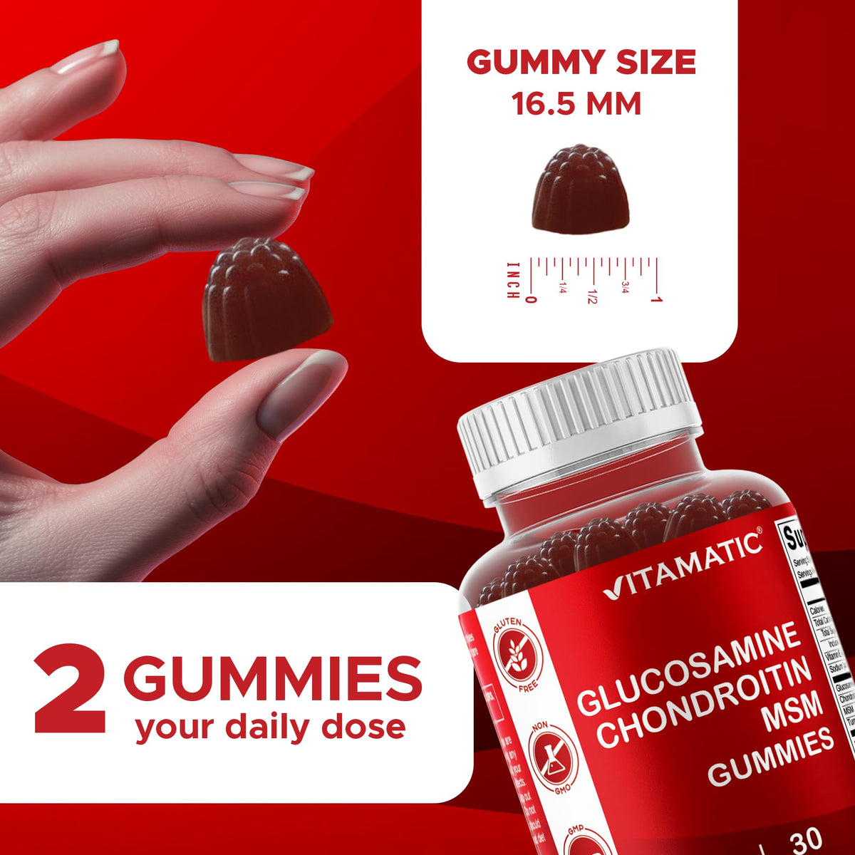 Glucosamine Chondroitin with MSM 60 Gummies 2 Pack F742554