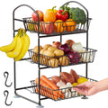 3 Tier Metal Fruit Basket with Banana Hangers H645540