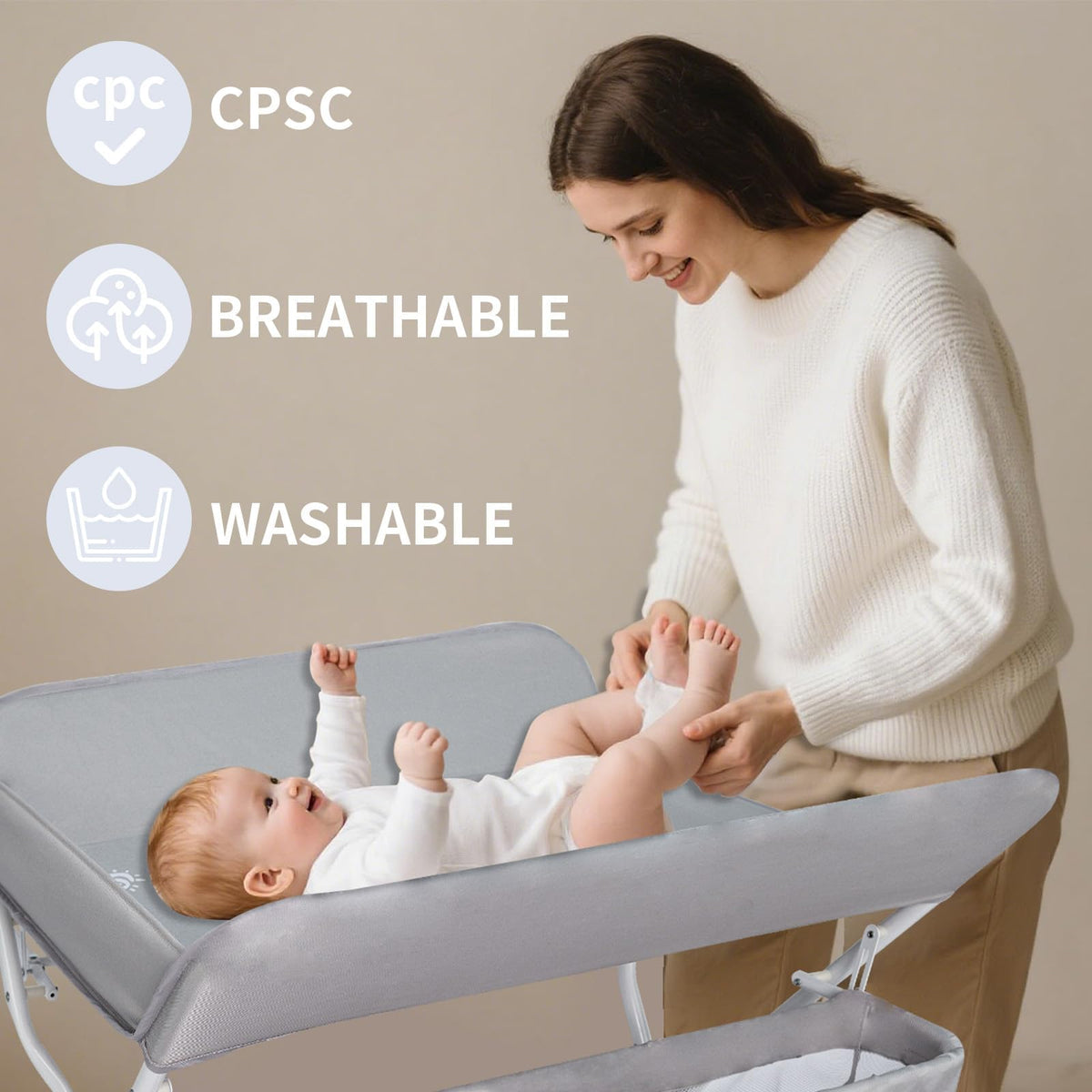 Portable Folding Baby Changing Table with Safety Belt X2134
