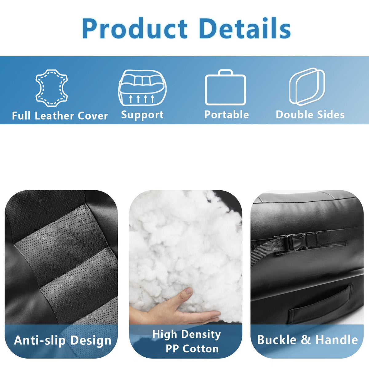 6 Inch Leather Car Booster Seat Cushion U96477