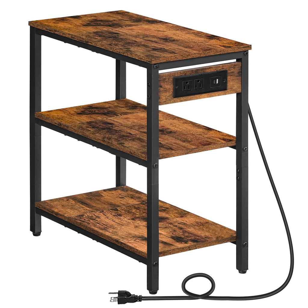Charging Station End Table with 3 Tier Storage Shelf N323595