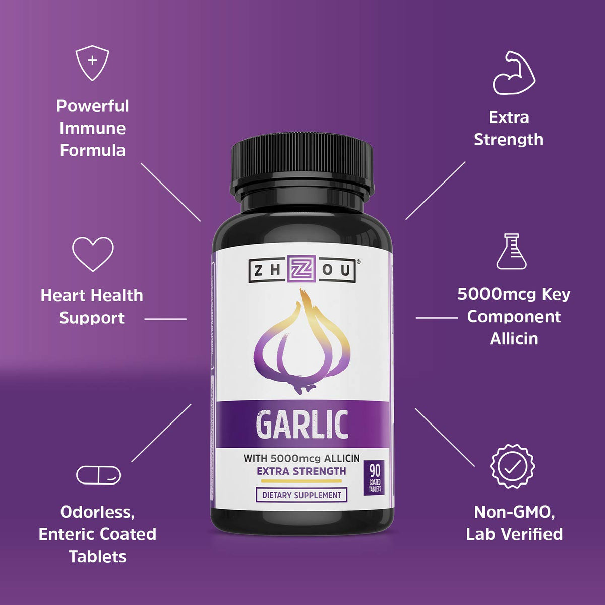 Garlic with Allicin Supplement 90 Coated Tablets Q792028