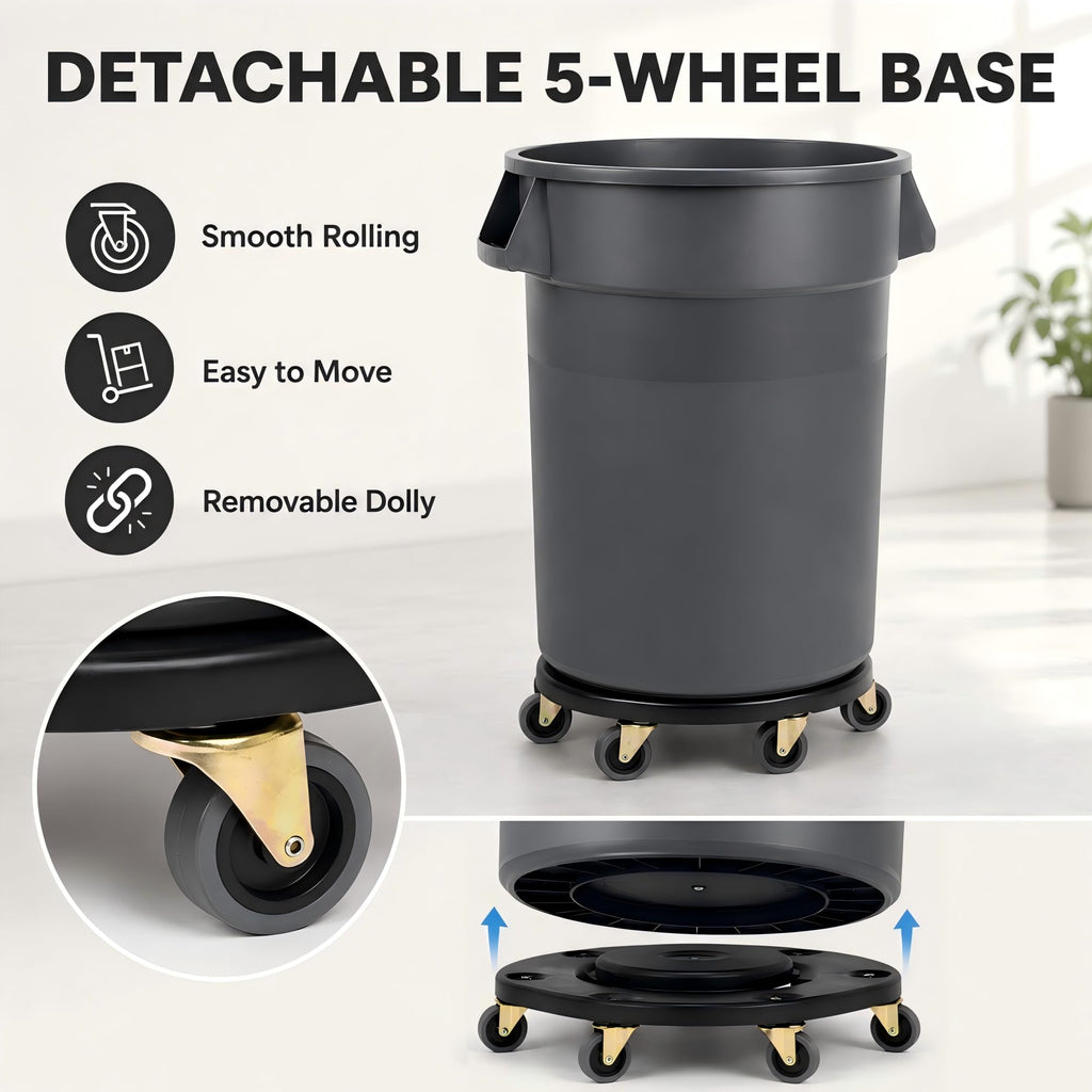 32 Gallon Trash Can with Wheels and Lid, 2 Pack J908