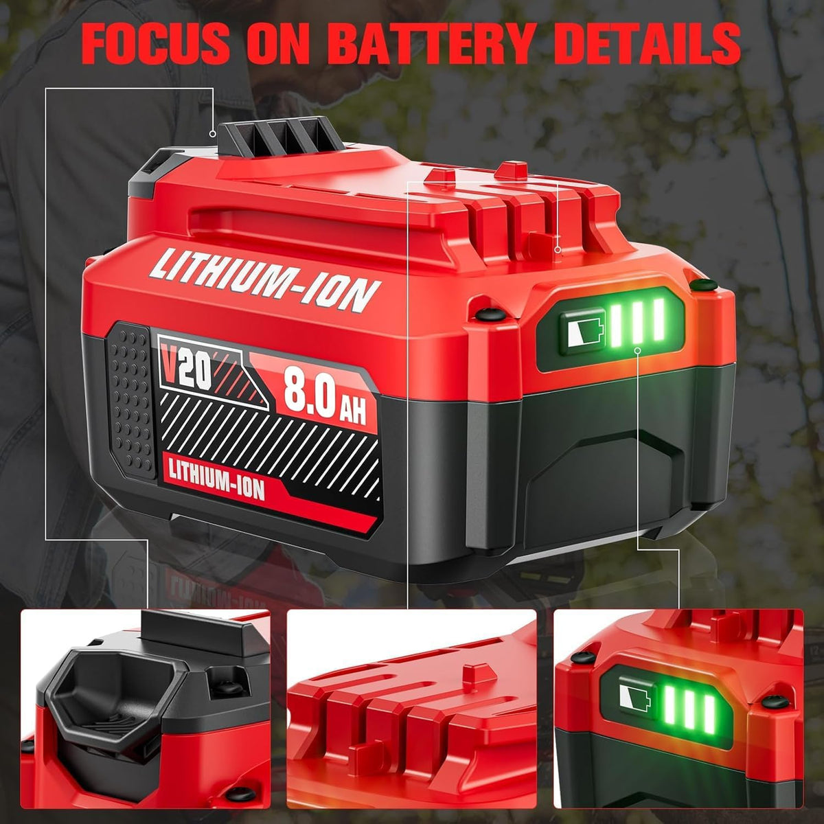 20V Lithium Battery Replacement V197