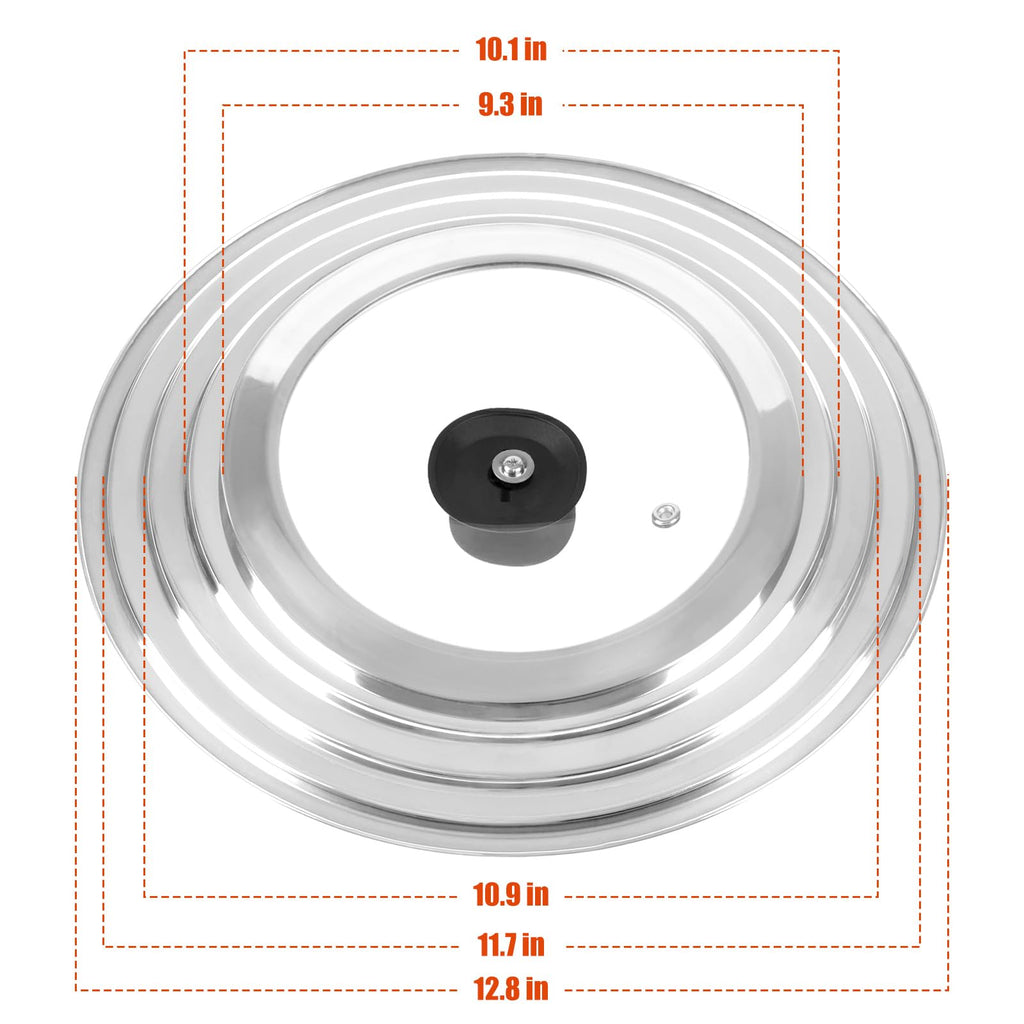 Universal Lid for Pots and Pans Skillets 8.2-12.5 Inch Stainless Steel J725208
