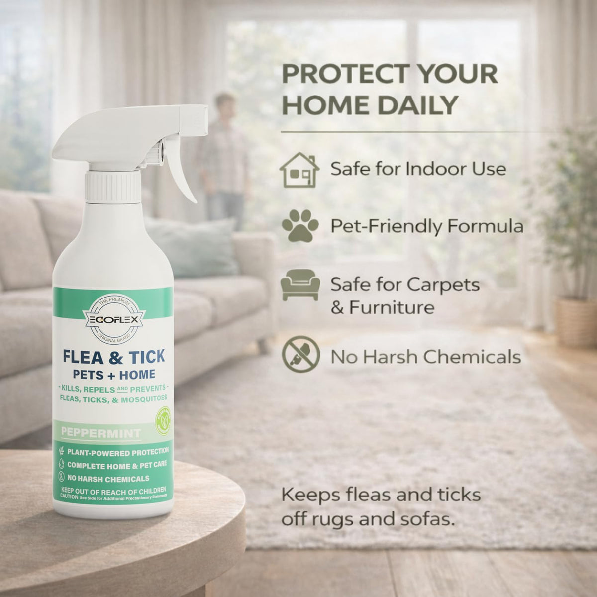 Plant-Based Flea Spray with Peppermint Scent 16oz W40996