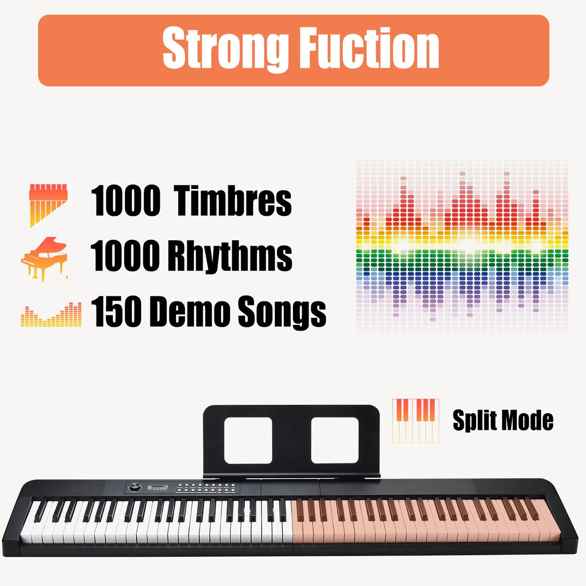 88 Key Digital Piano with Semi Weighted Keys H13201