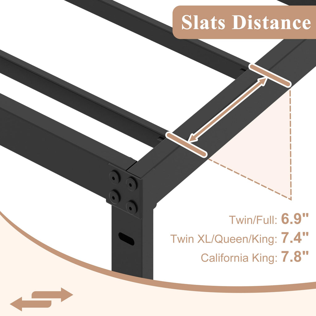 Queen Size Bed Frame No Box Spring Needed J6781