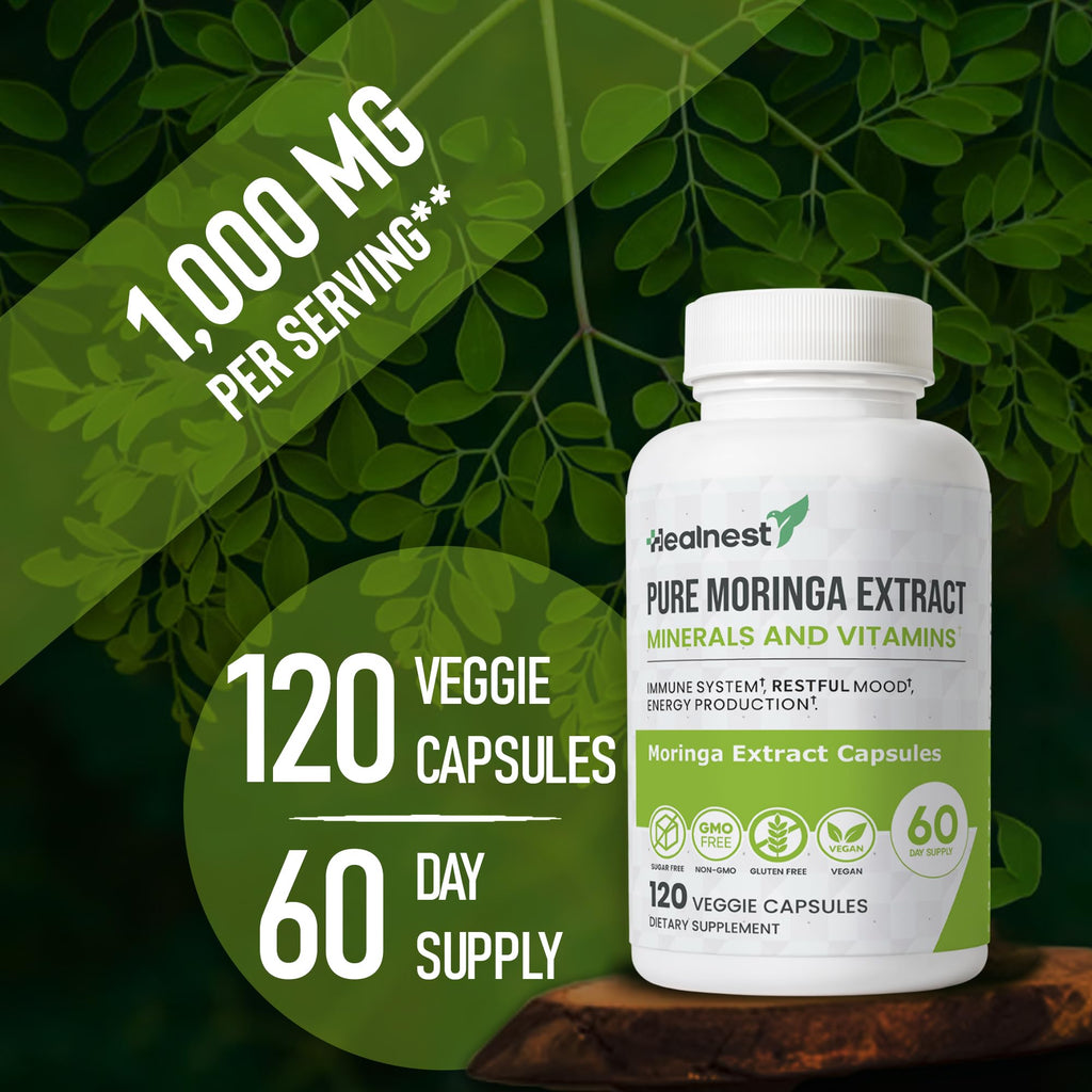 Moringa Extract Capsules 20:1 120 Capsules Vegan M999878