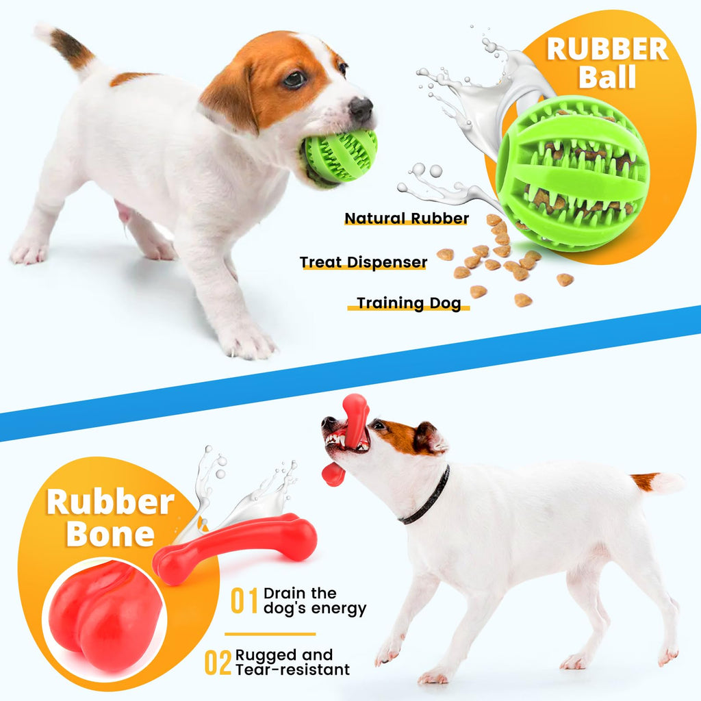 8 Pack Puppy Chew Toys with Squeaky Plush Rope and Ball R2453