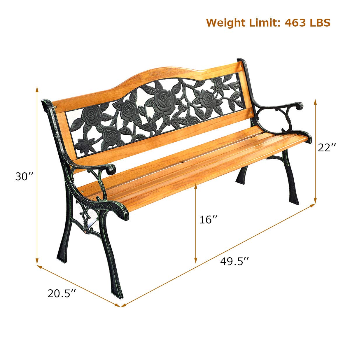 50 Inch Hardwood Frame Patio Bench X16588