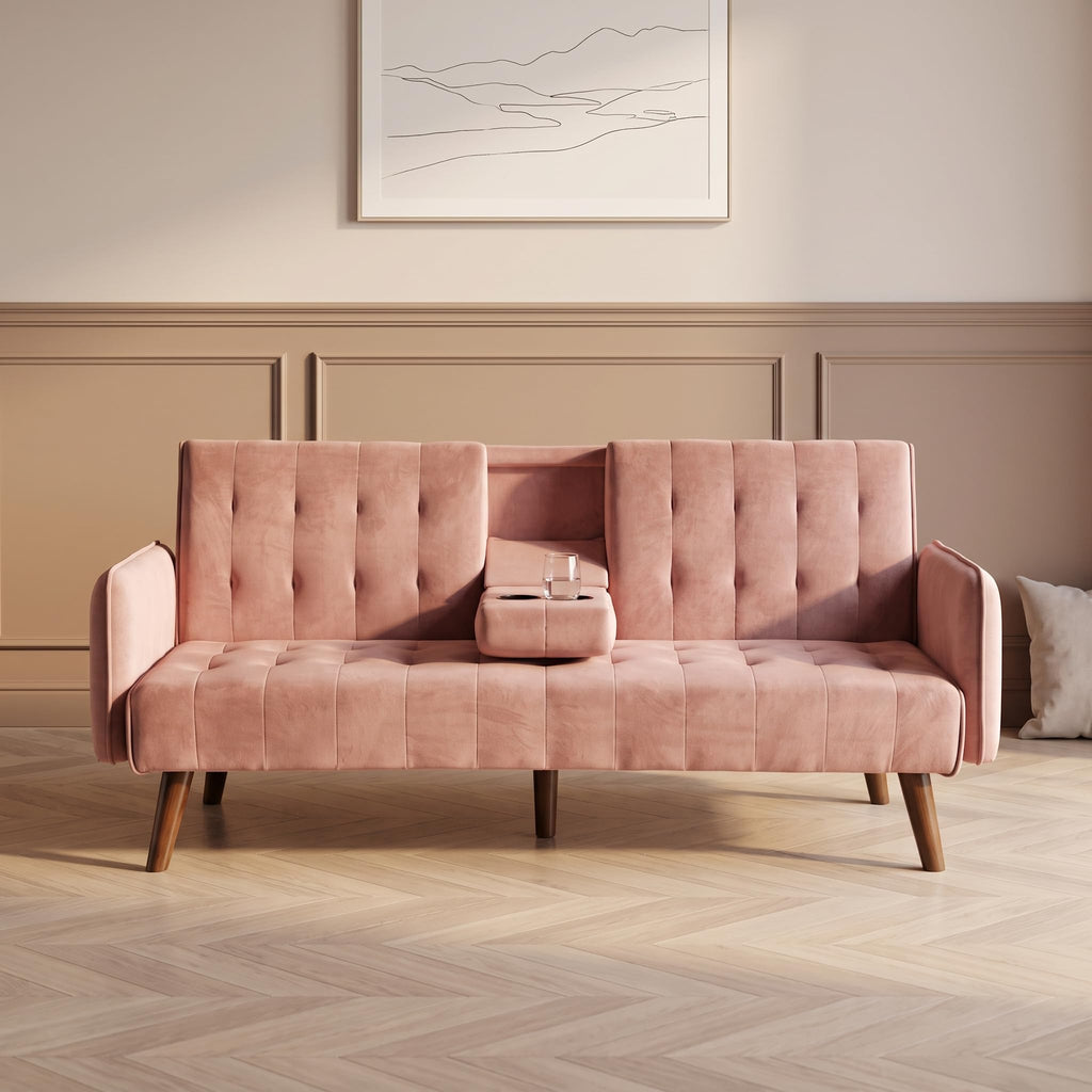 Pink Convertible Sleeper Sofa V62767