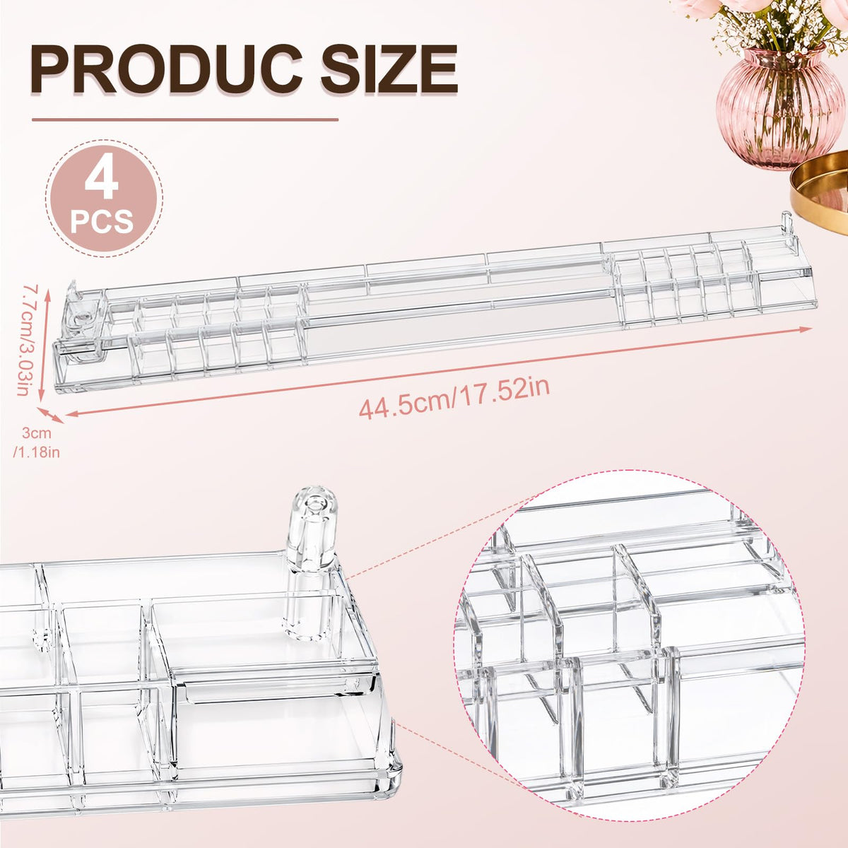 Clear Mahjong Racks with Pushers 4-Pack V14927