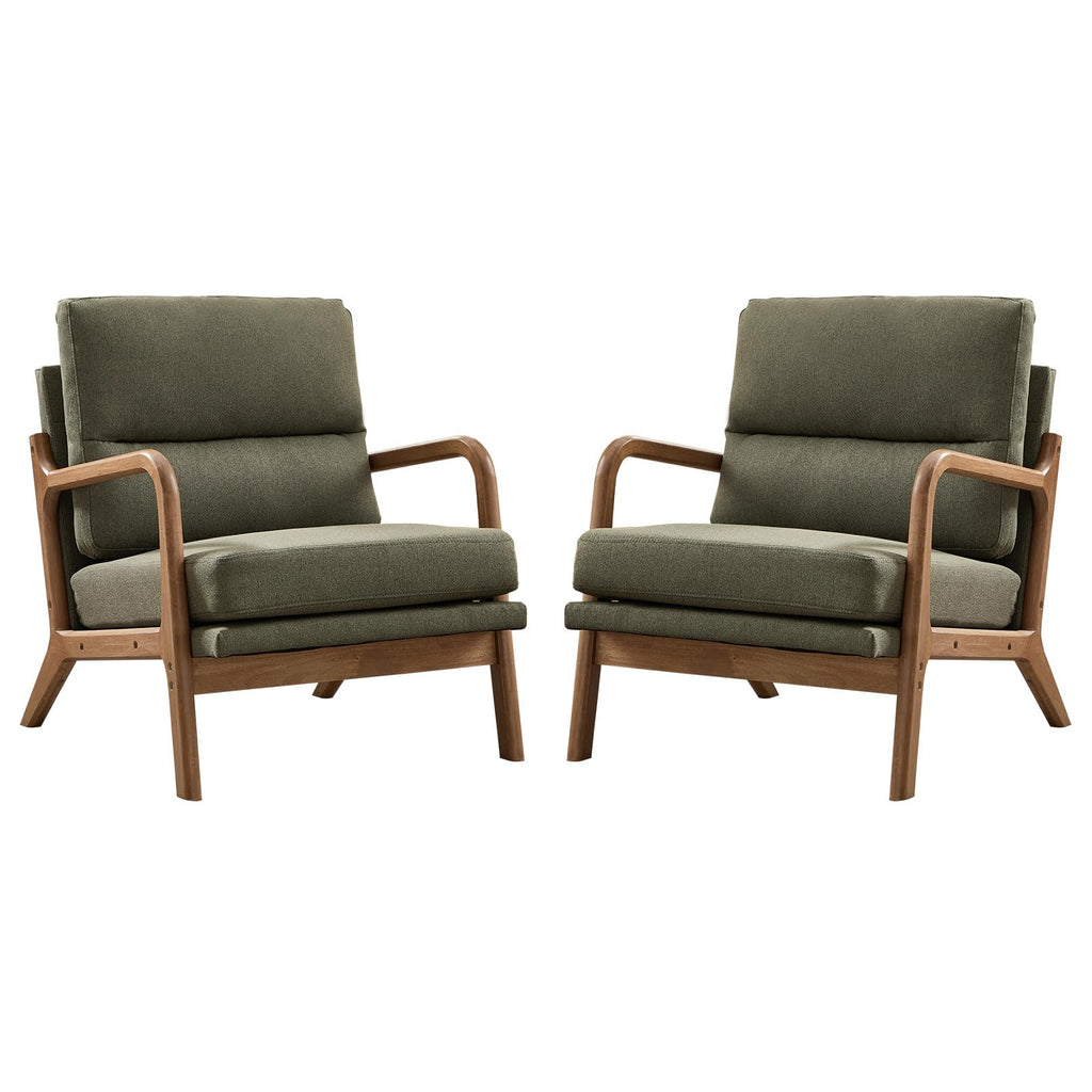 Mid Century Accent Chair Set of 2 Green X514