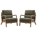 Mid Century Accent Chair Set of 2 Green X514