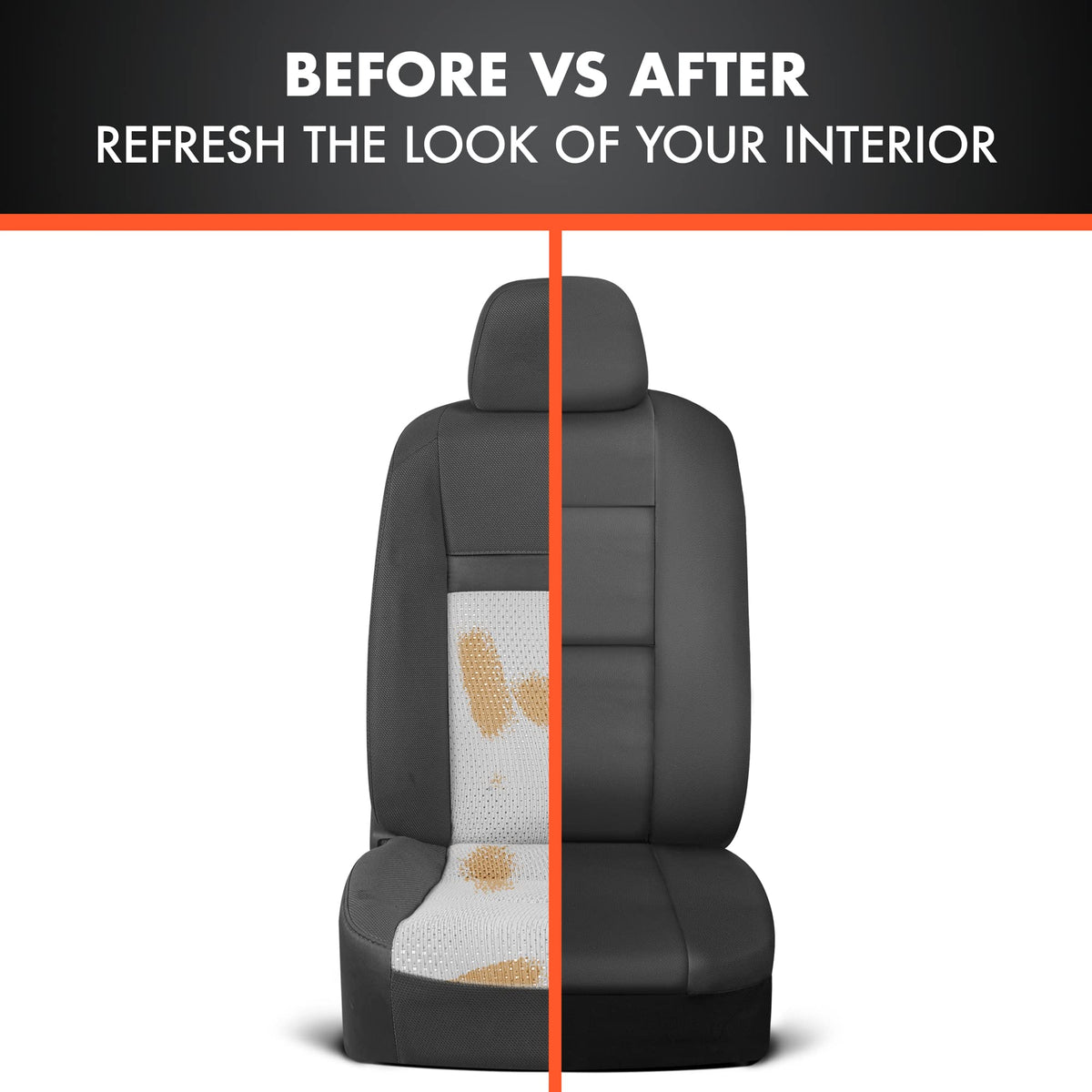Faux Leather Car Seat Cover Full Set Black Y193