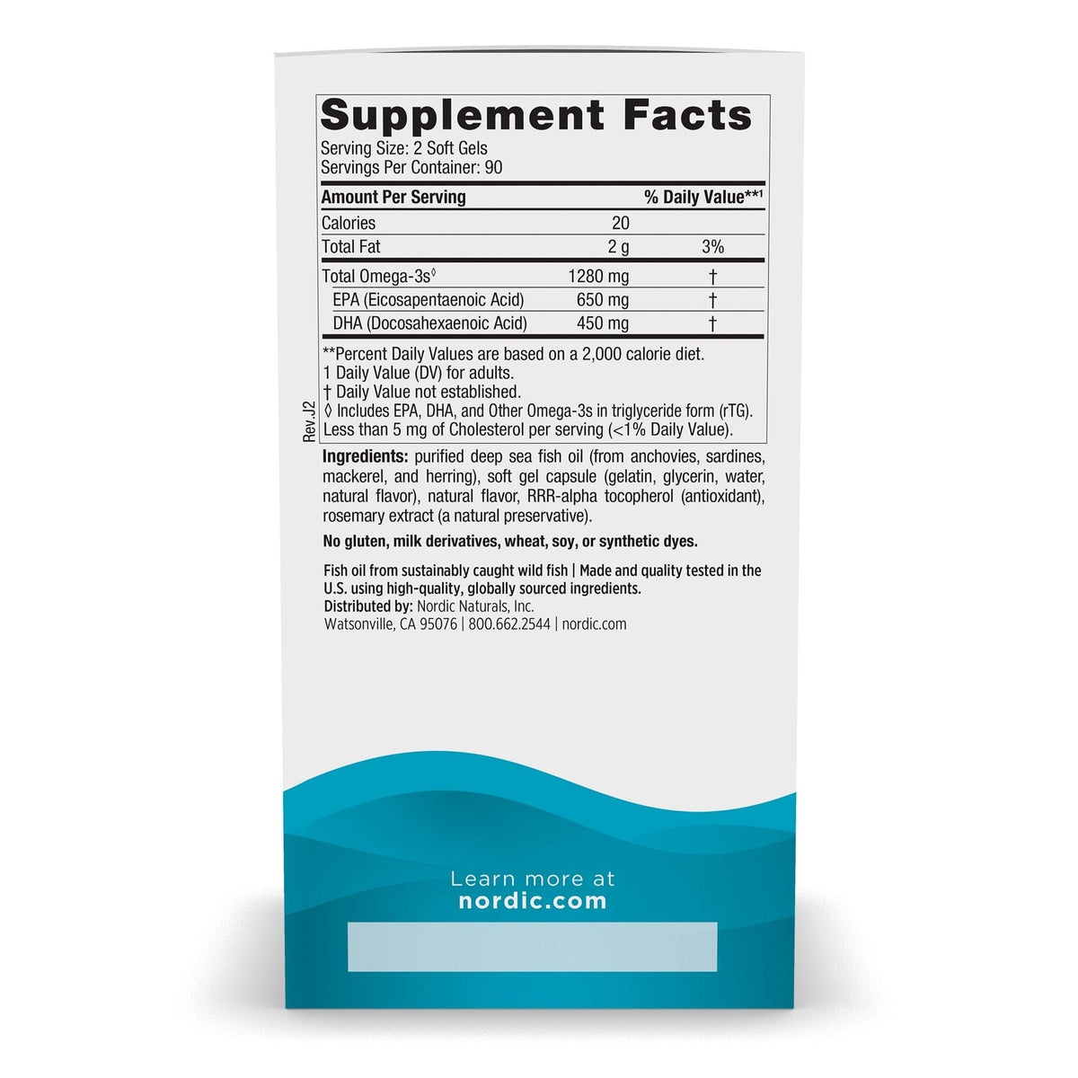 Omega-3 Fish Oil 1280mg 180 Count S333