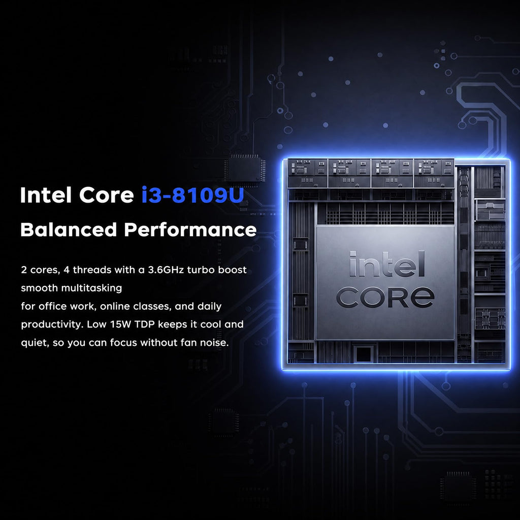 Laptop with Intel i3 Processor, 8GB RAM 256GB SSD, 15.6" FHD Display N4840