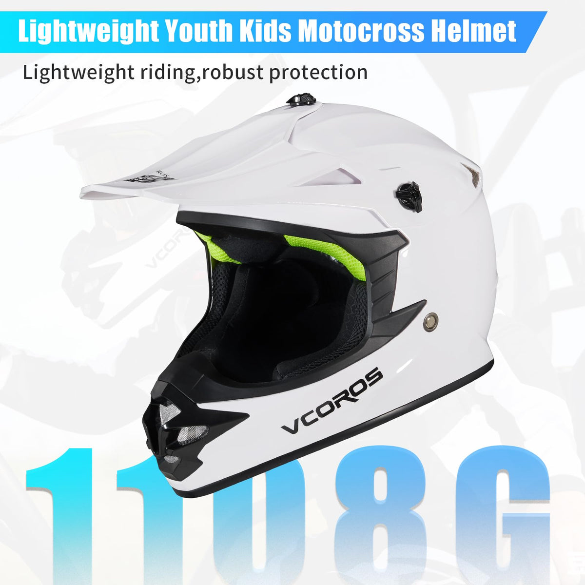 Kids Dirt Bike Helmet Set with Goggles Gloves T450