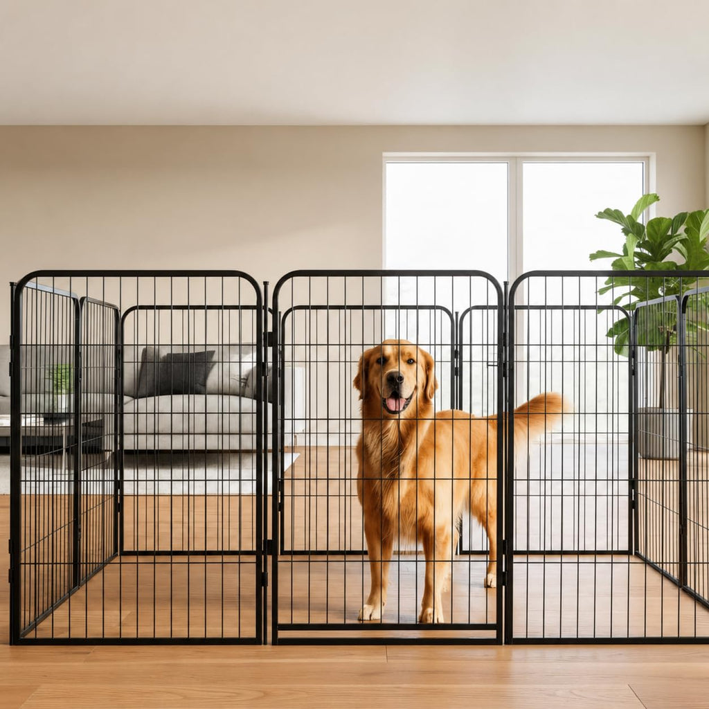 32 inch 16 Panels Heavy Duty Metal Dog Playpen with Gate Z482877