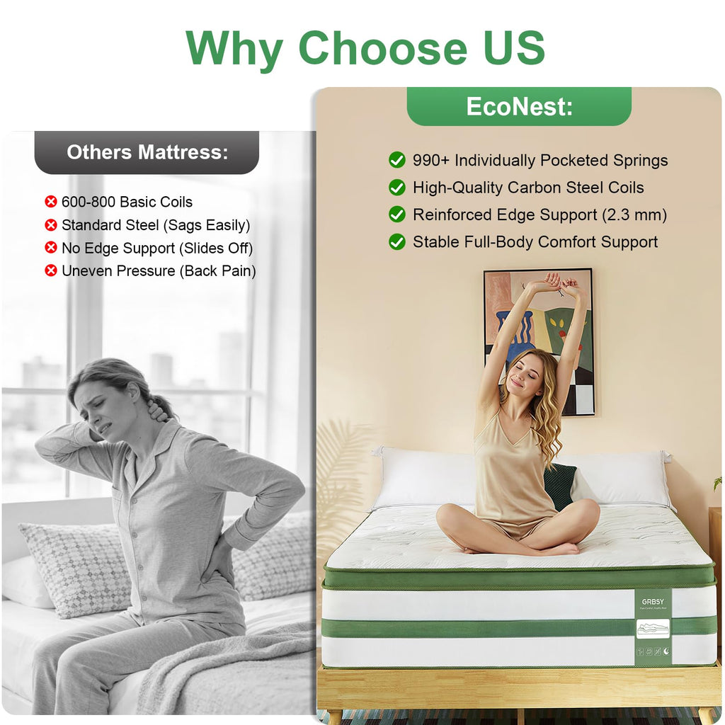 14 Inch Hybrid Memory Foam Full Size Mattress A600