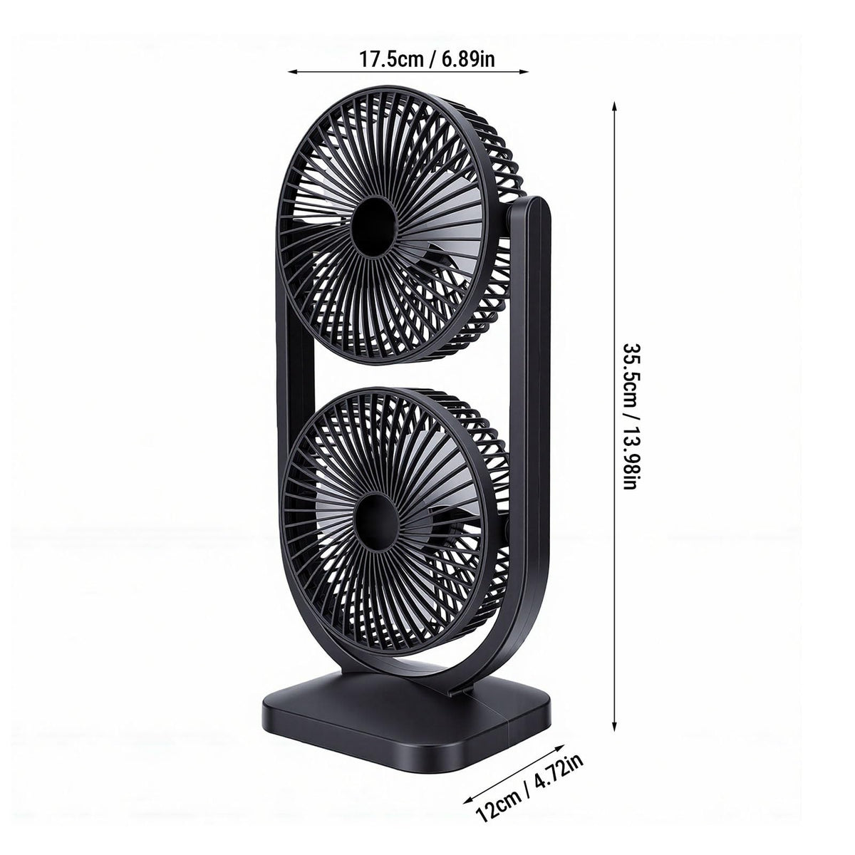 Portable USB Rechargeable 2 in 1 Dual Head Desk Fan Y597